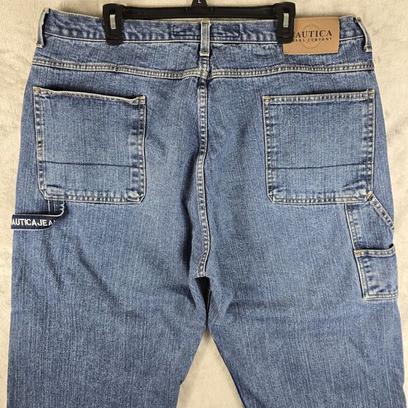 Vintage Nautica Mens Baggy Carpenters Jeans 42x29 Skater Hip Hop Y2K Grunge - Picture 3 of 16